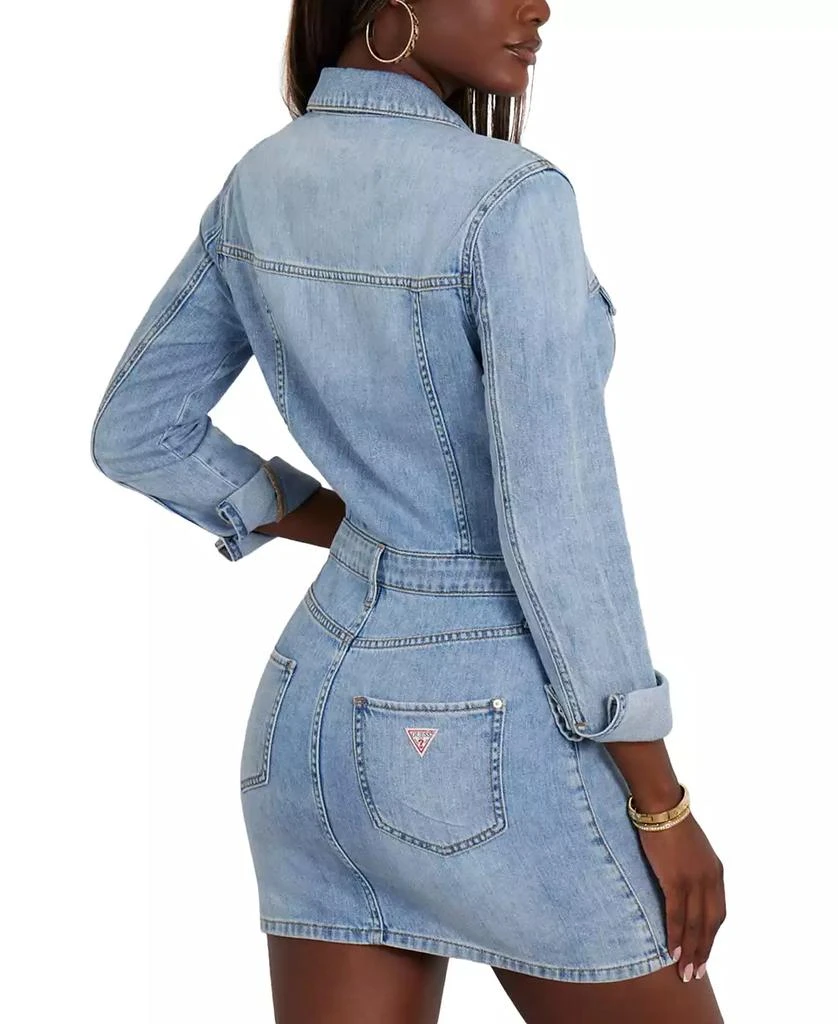 GUESS Women's Cotton Kenia Button-Front Denim Dress 2