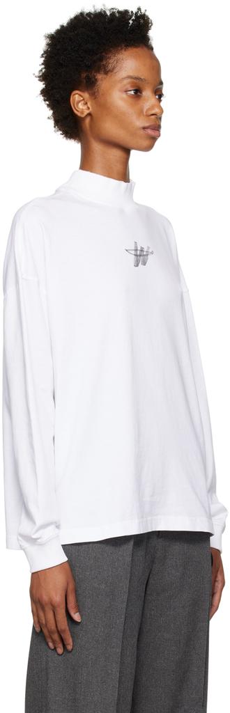 We11done White High Neck Long Sleeve T-Shirt