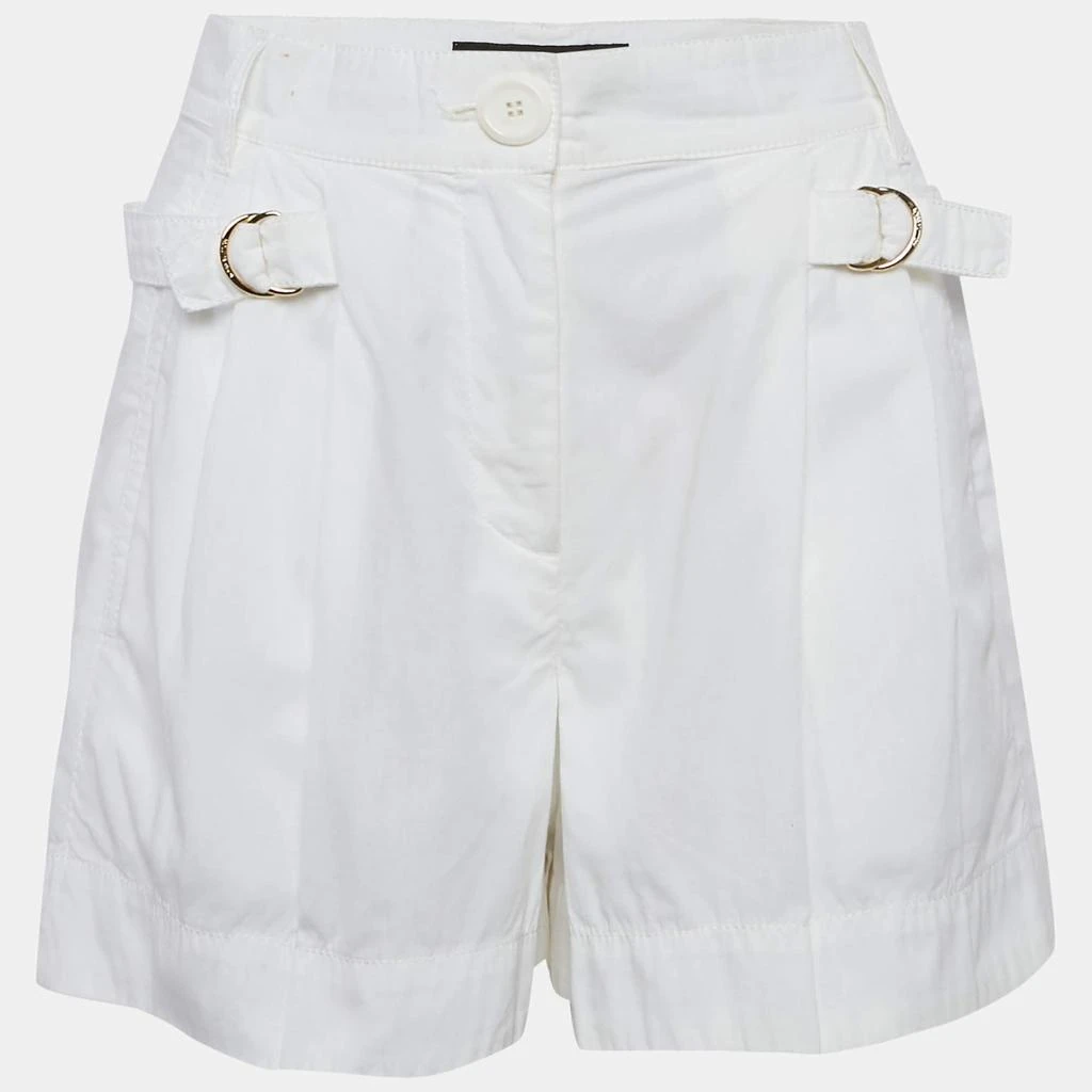 Louis Vuitton Louis Vuitton White Cotton Buckle Detail Shorts S 1