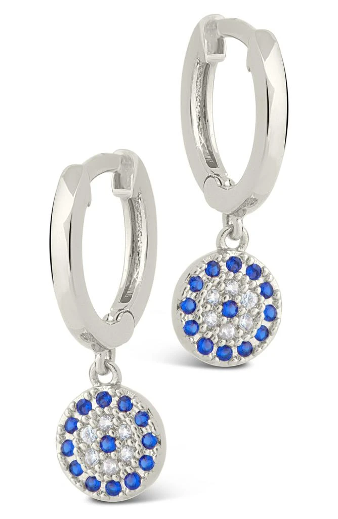 Sterling Forever Atlas CZ Drop Huggie Hoop Earrings 4