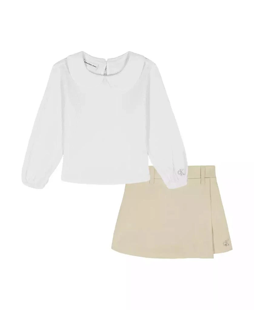 Calvin Klein Girls
 Toddler 2T-4T Long-Sleeve Top and Skirt, 2-Piece Set 4