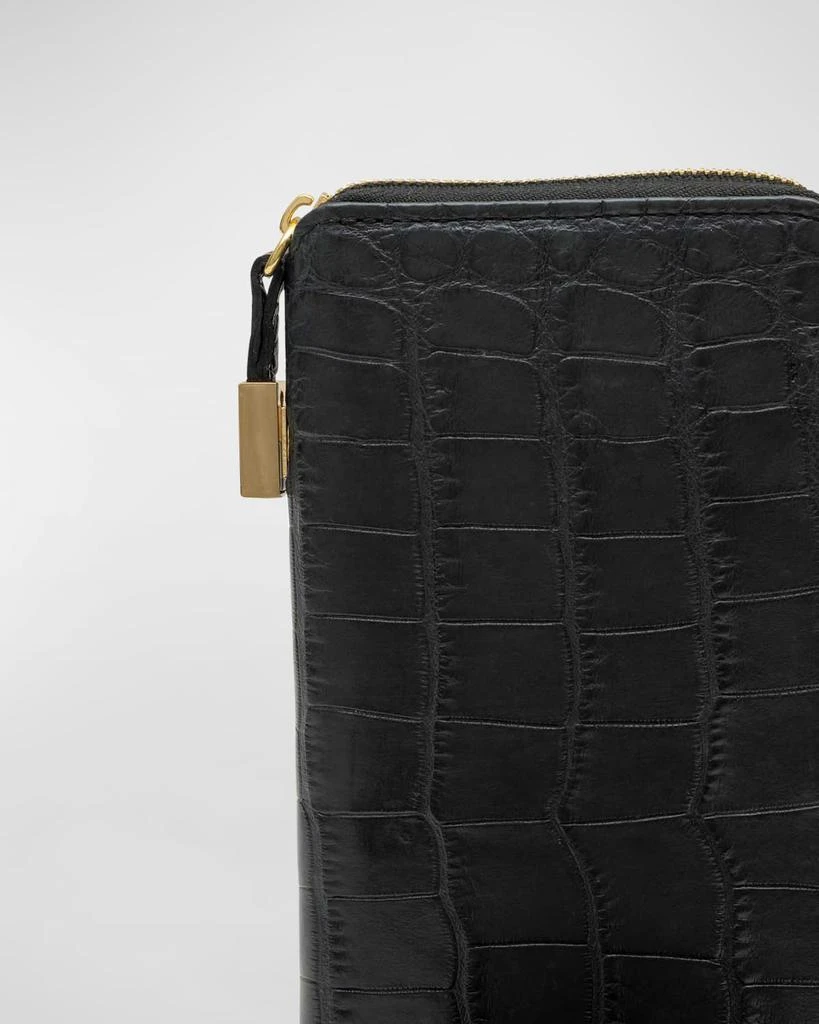 Abas Zip Polished Matte Alligator Continental Wallet 3