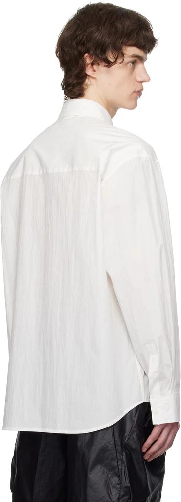 Solid Homme White Embroidered-Logo Shirt 3
