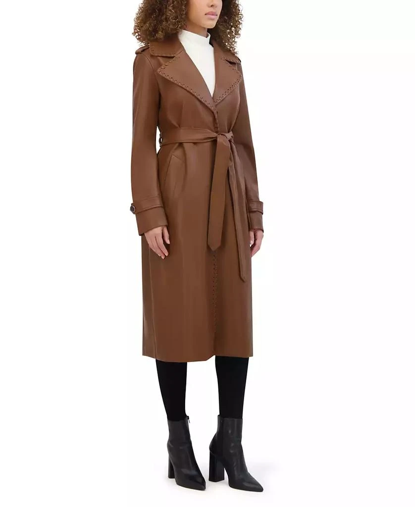 Kenneth Cole Women's Faux Leather Trench Coat 4