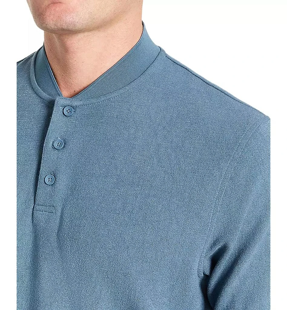 Kenneth Cole Men's Textured-Knit Bomber-Collar Performance Henley 3
