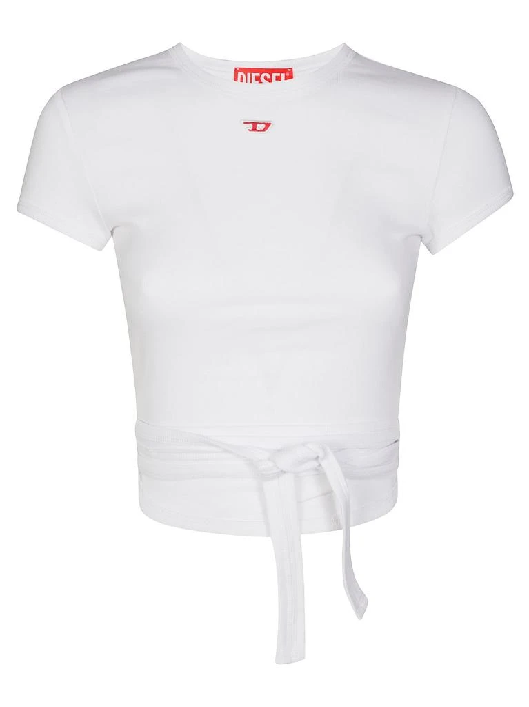 Diesel Diesel Logo Embrpidered Tied-Waist Ribbed Top 1