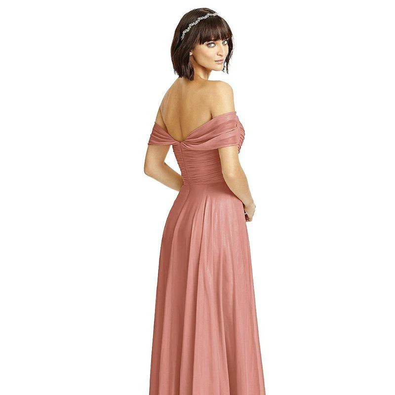 Dessy Collection Off-The-Shoulder Draped Chiffon Maxi Dress 2970 2