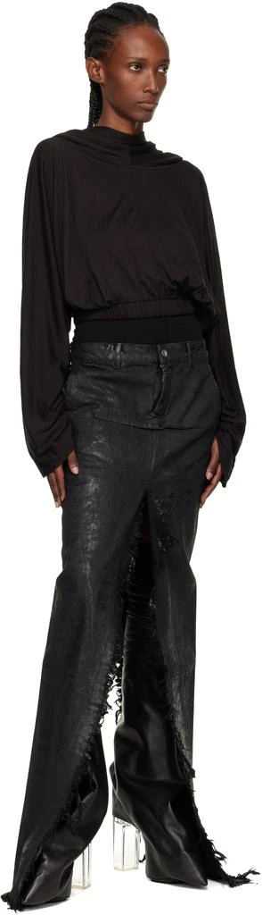 Rick Owens Black Concordians Cropped Tunic Hoodie 4