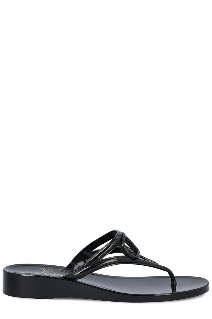 【VALENTINO】VLOGO SLIPPERS Valentino Garavani VLogo Signature Slide Sandals in Grainy