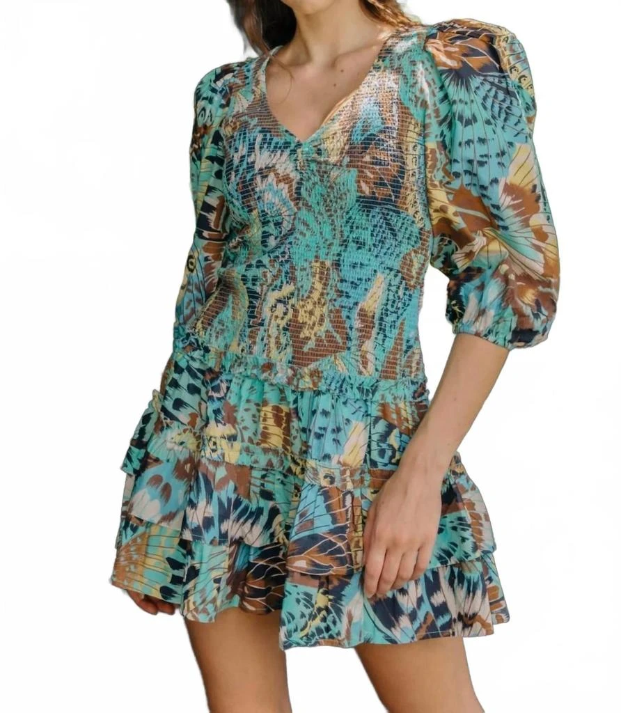 knee length dresses for ladies For Love & Lemons Adira Mini Dress Cream – blueandcream main image 0