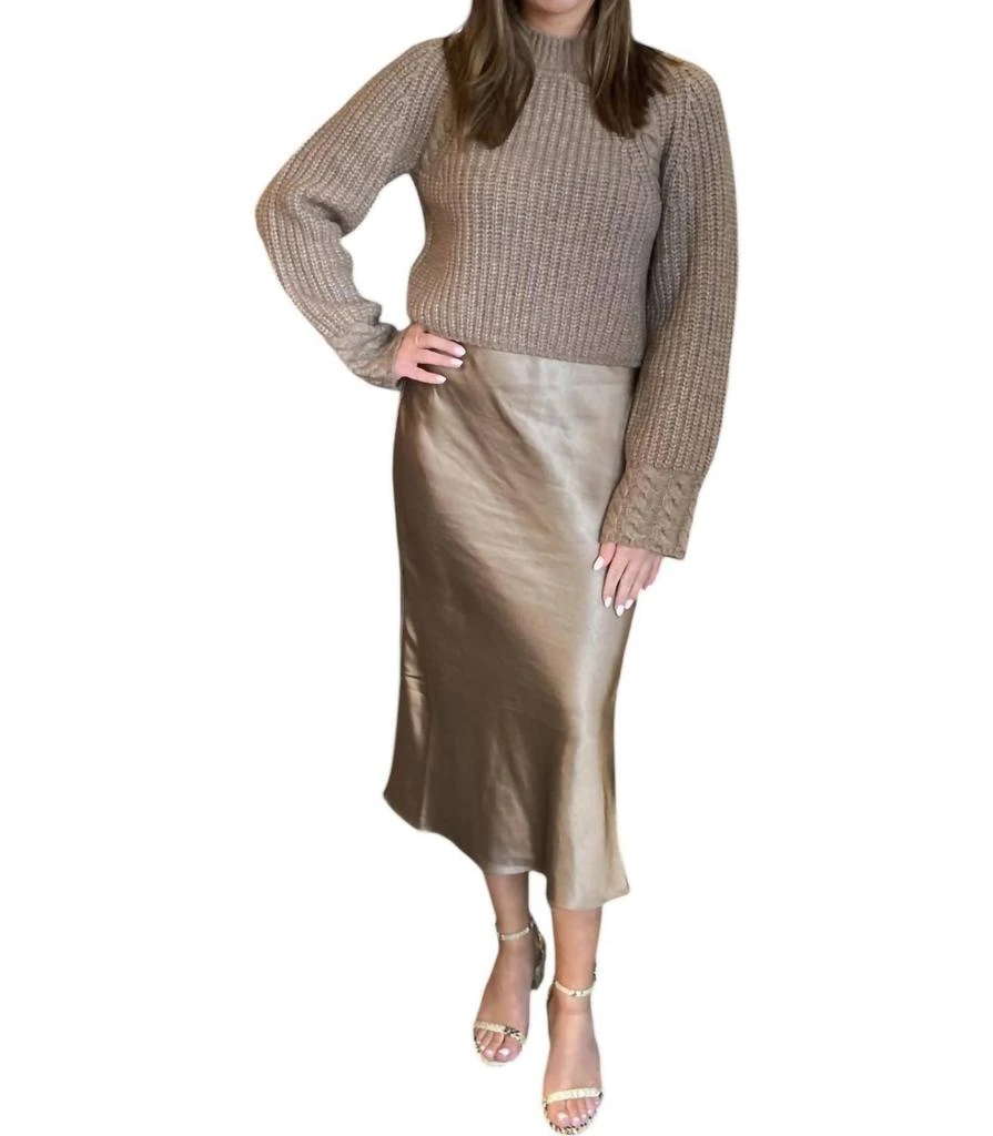 white christmas dresses Design History-Tween Tan Sweater Dress main image 0