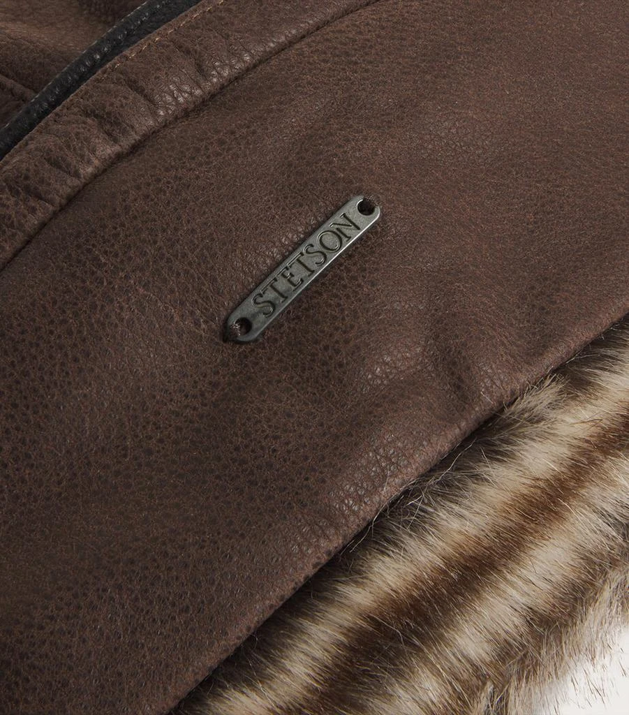 STETSON Leather Bomber Aviator Hat 3