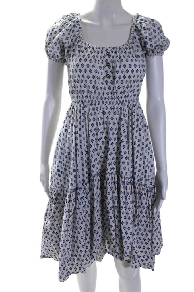 CAROLINE CONSTAS CAROLINE CONSTAS Womens Bardot Flounce Dress Blue