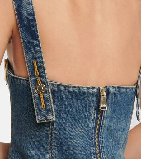 AREA Claw embellished denim minidress 5