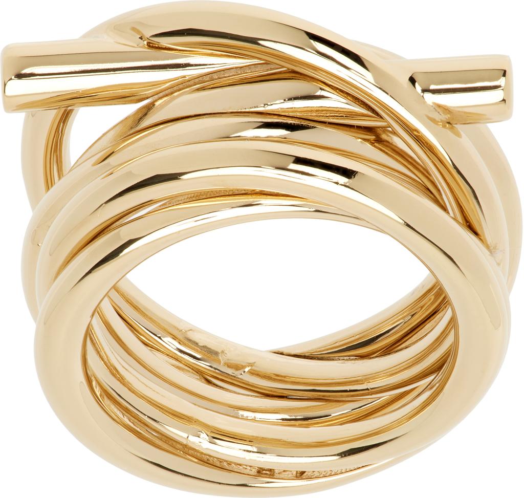 Salvatore Ferragamo Gold Gancini Ring