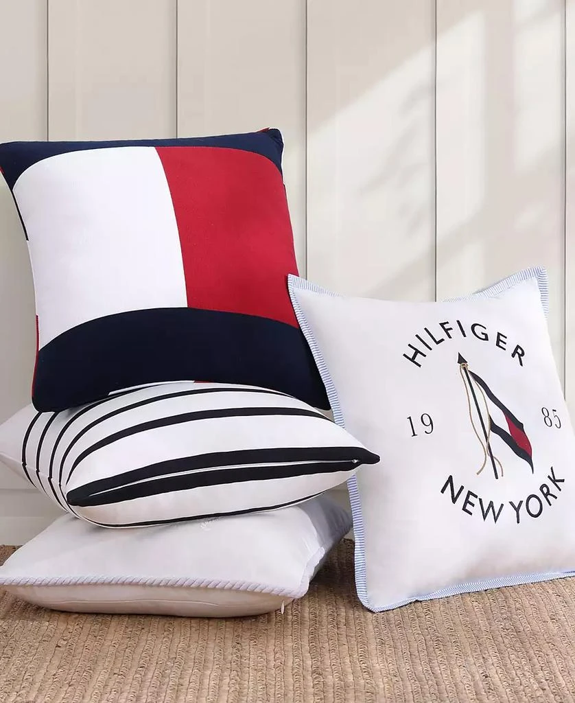 Tommy Hilfiger Flag Seersucker Square Pillow, 20" X 20" 6