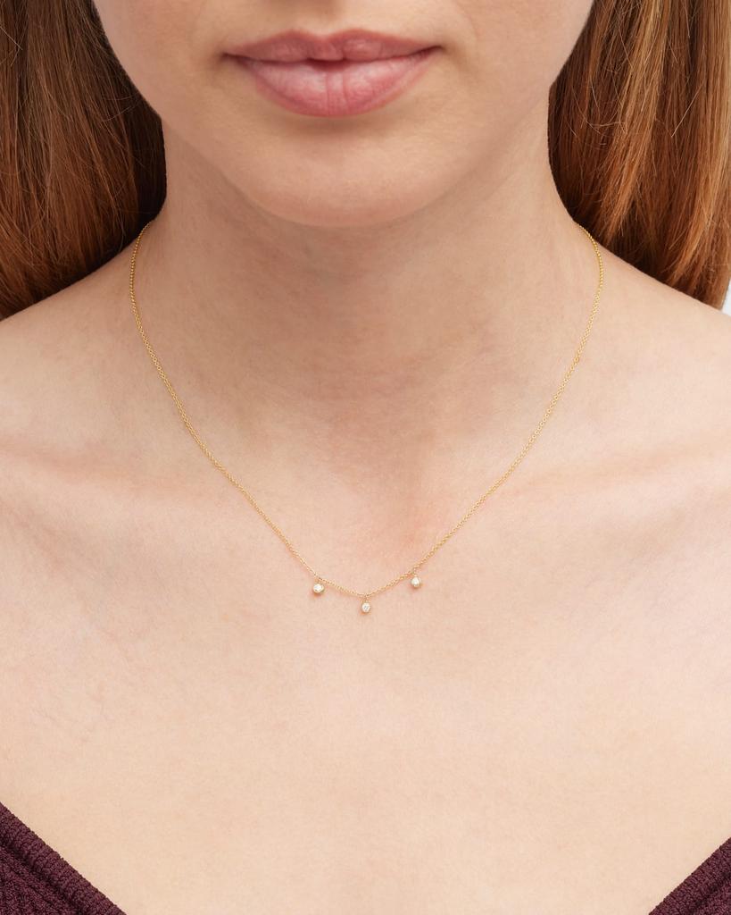 Jennifer Meyer Mini 3-Bezel Dangle Necklace