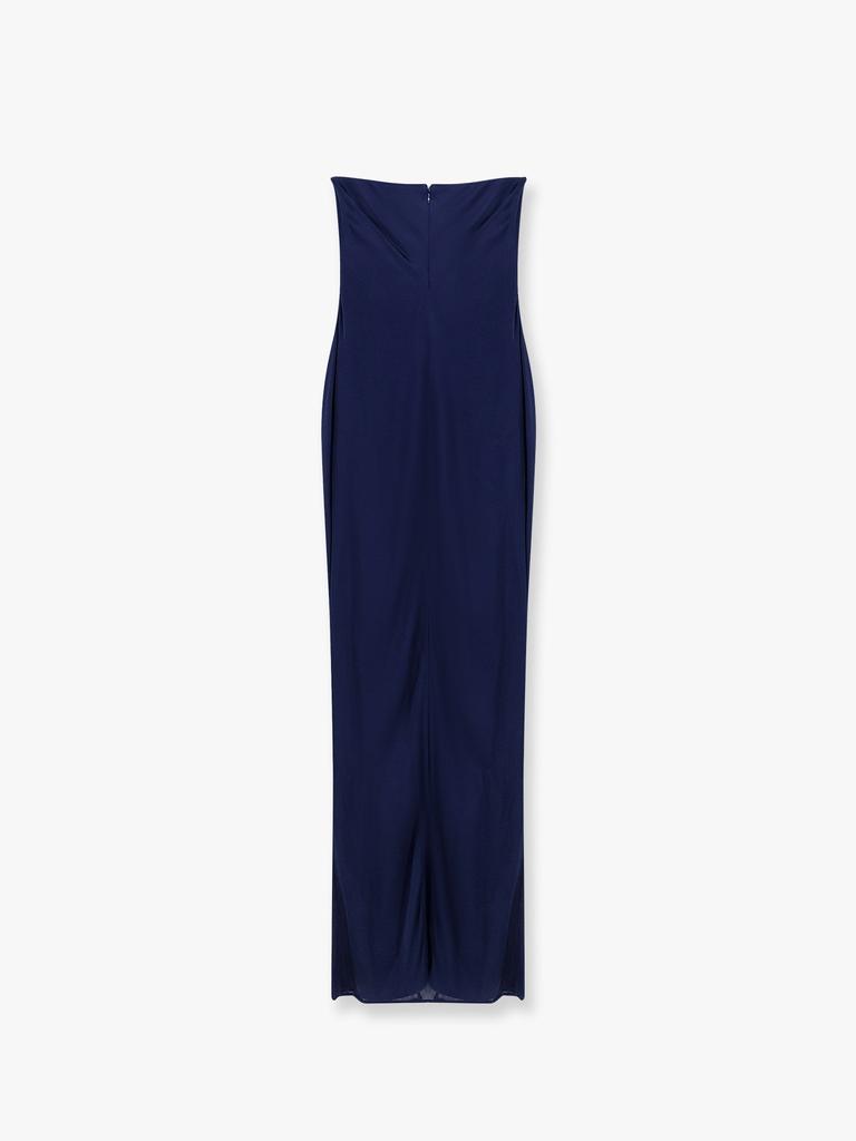 ELISABETTA FRANCHI Red Carpet glossy jersey fabric dress with flower