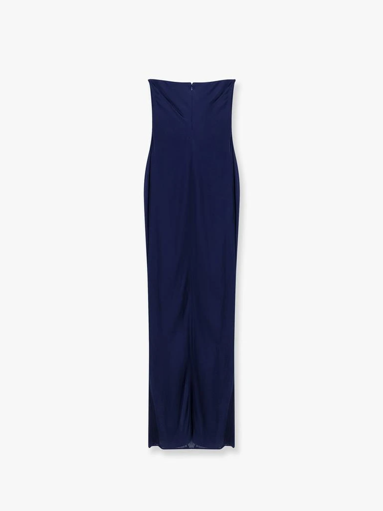ELISABETTA FRANCHI Red Carpet glossy jersey fabric dress with flower 2