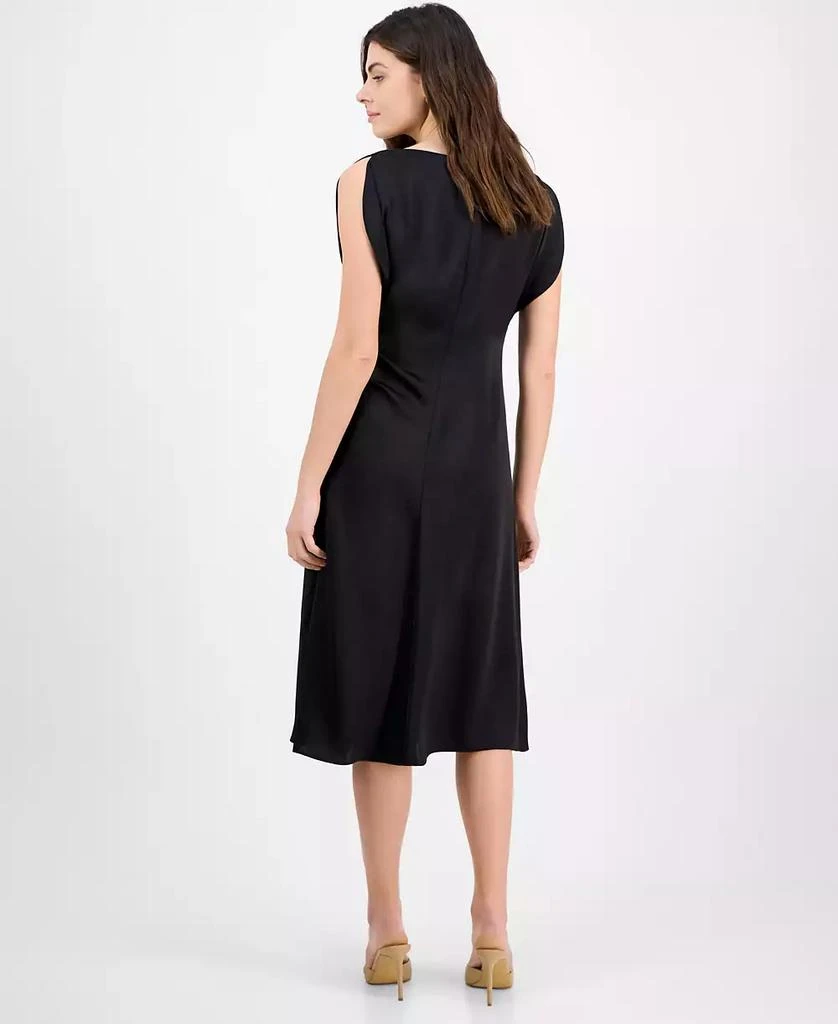 julia jordan Women's Sleeveless Ruched-Side Cowl-Neck Dress 5
