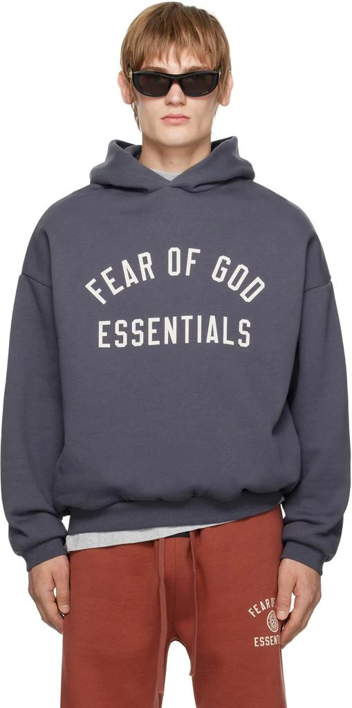 Essentials Navy Fleece Hoodie 1