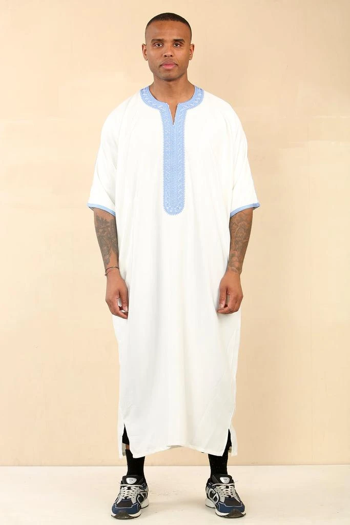 Arabic Thobes Men
s White Moroccan Thobe Djellaba Jubba Robe Eid