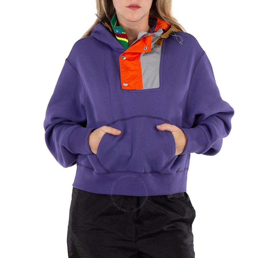 Kolor Ladies Light Purple Panelled Cotton Hoodie
