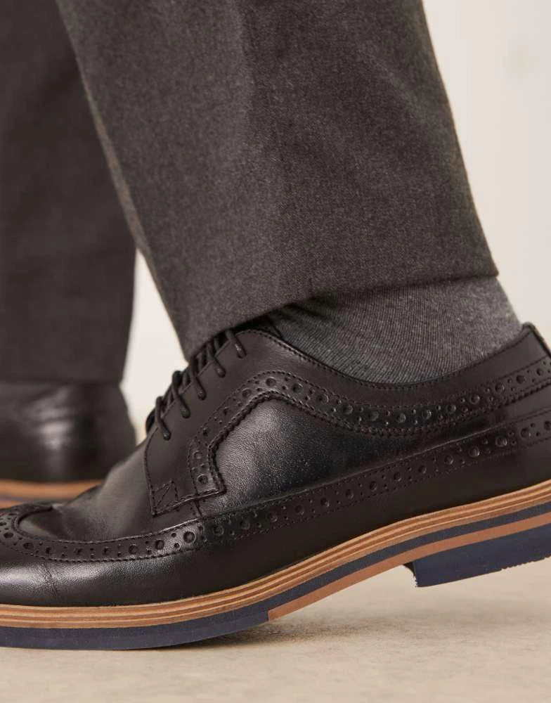 ASOS ASOS DESIGN lace up brogue shoes in black leather 2