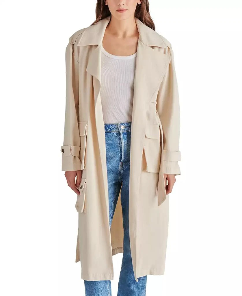 Steve Madden Women's Sunday Cotton Belted Trench Coat 5