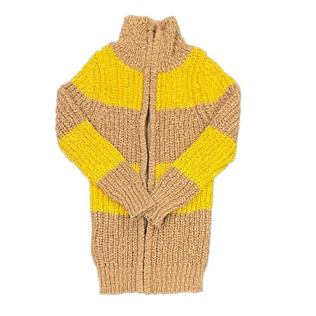 PEEK Girls Yellow Stripe Cardigan 1