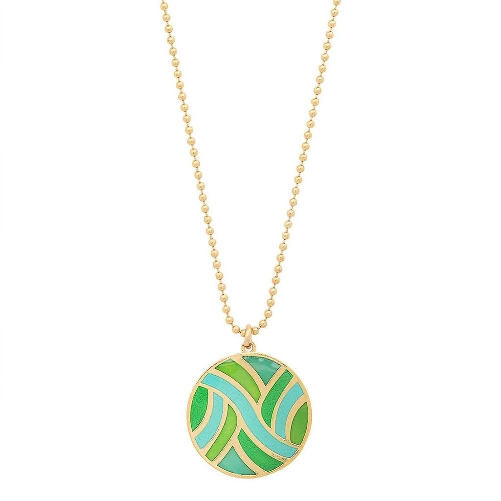 Jessica Elliot Jessica Elliot - Women
s Large Round Enameled "Swirl" Pendant Necklace 1