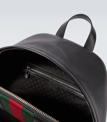 Gucci Web Stripe leather backpack 4