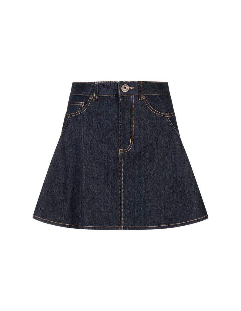 Celine RAW WASH DENIM TRAPEZE MINI SKIRT - Dresses & Skirts