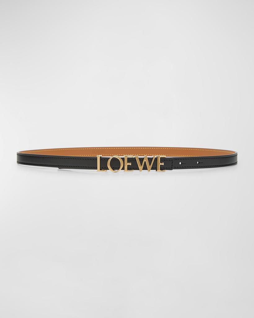 Loewe Bold Logo Leather Skinny Belt