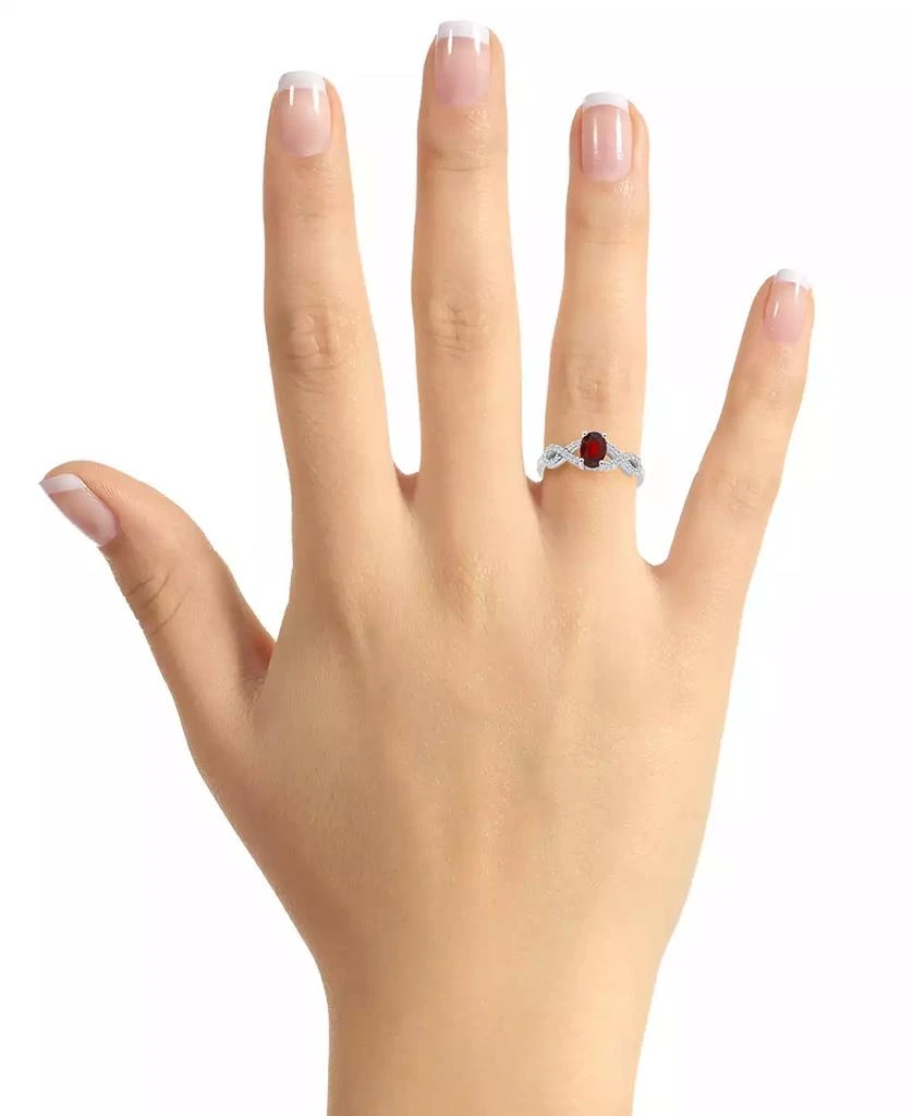 Macy's Rhodolite Garnet (1 ct. t.w.) & White Topaz (1/4 ct. t.w.) Twist Ring in Sterling Silver (Also in Citrine, Blue Topaz, Amethyst, & Periodt) 5
