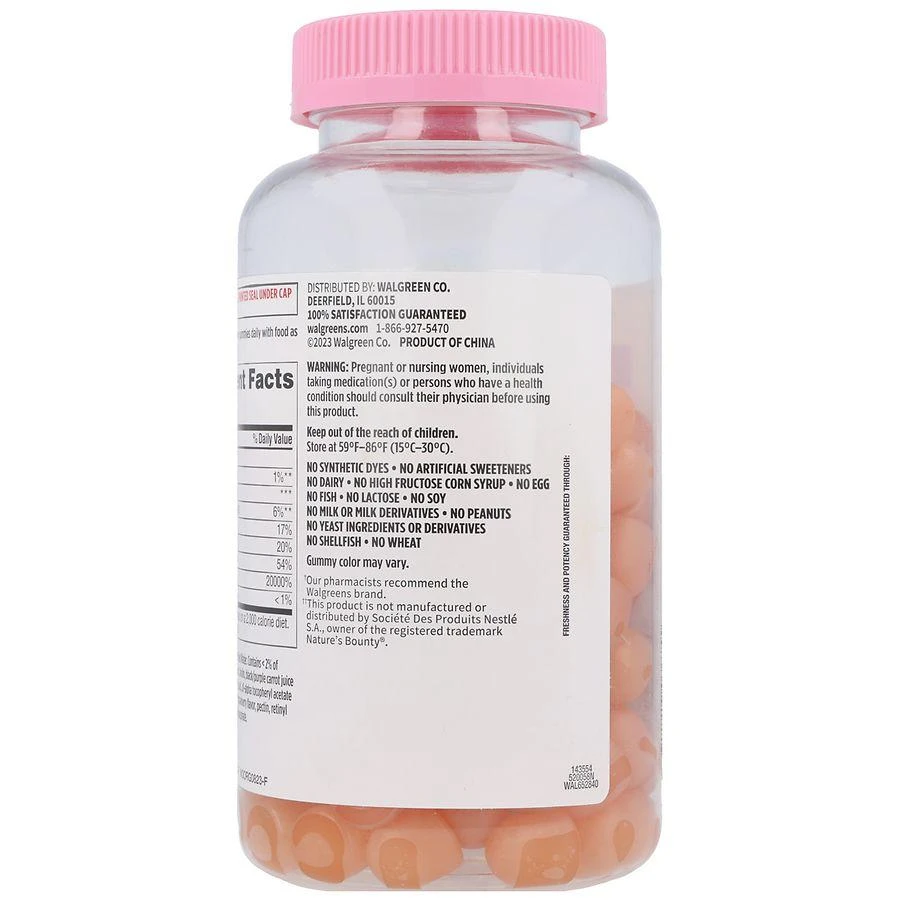 Walgreens Advanced Hair, Skin 
Nails Gummies Natural Strawberry 6