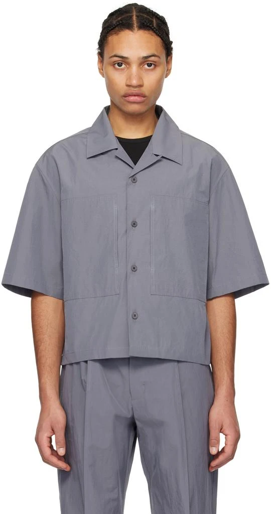 AMOMENTO Gray Cropped Shirt 1