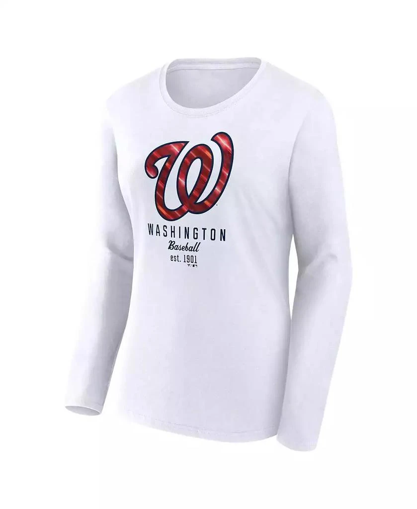 Fanatics Women's White Washington Nationals Long Sleeve T-shirt 2