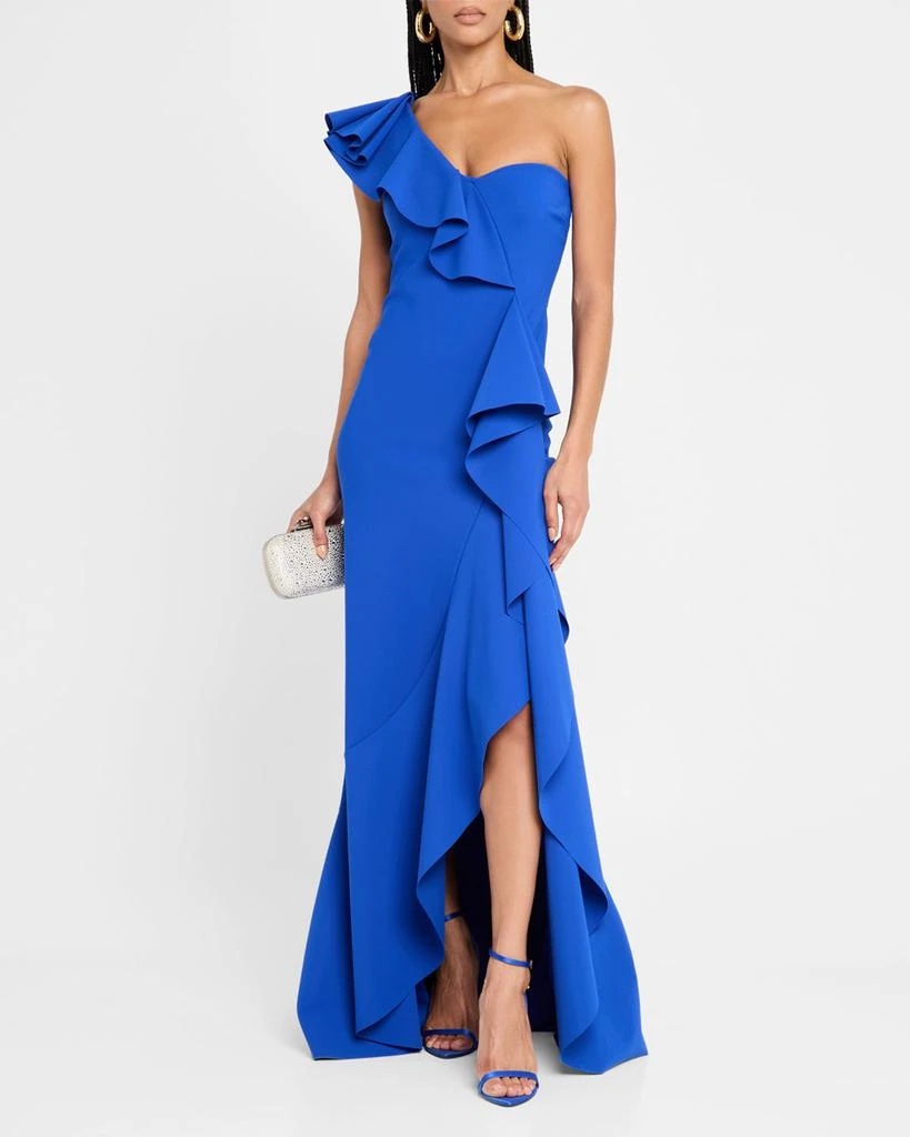 Chiara Boni Kafu One-Shoulder Ruffle Gown 2