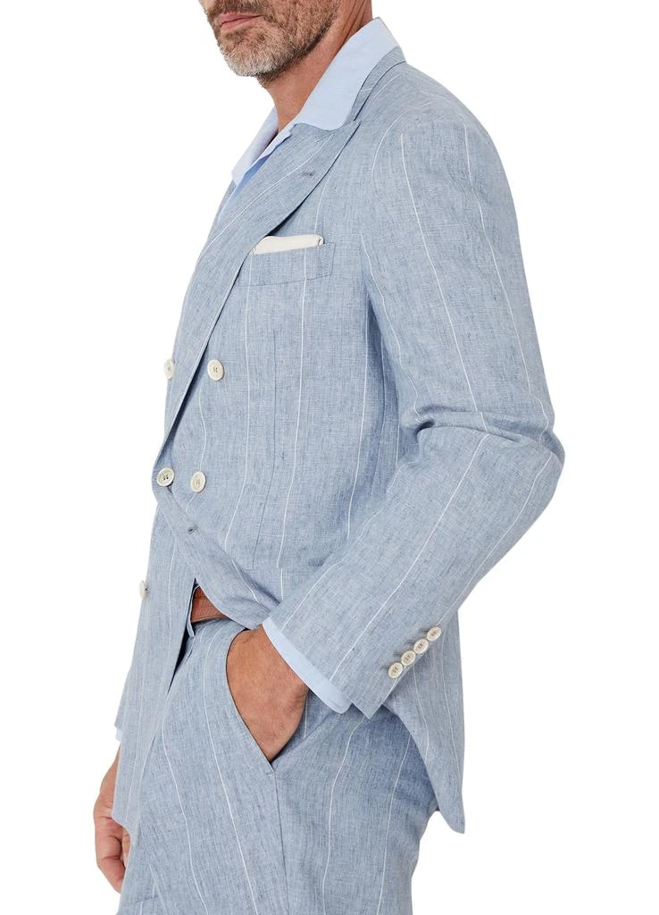 Brunello Cucinelli Deconstructed wide chalk stripe blazer 5