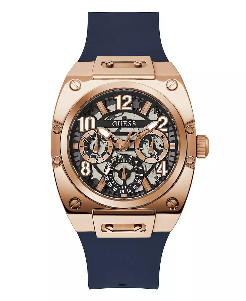 GUESS Men's Multifunction Navy Silicone Watch 43mm