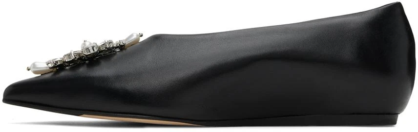 Simone Rocha Black Embellished Pointed Toe Ballerina Flats 3