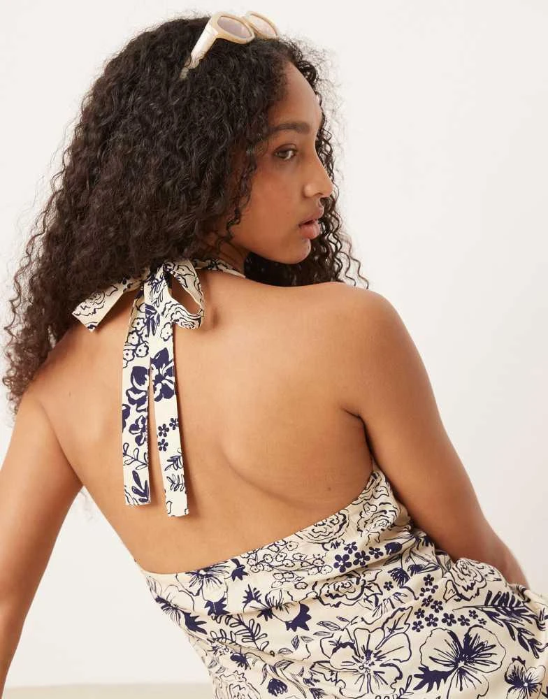 asos floral backless dress ASOS Design - Maxi Dress - Women - Polyester/Elastane - M