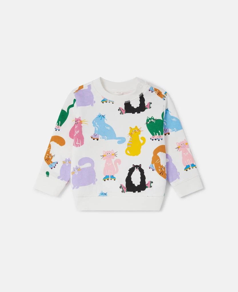 Stella McCartney Stella McCartney - Cats Print Sweatshirt, Cream, Size: 12m 1