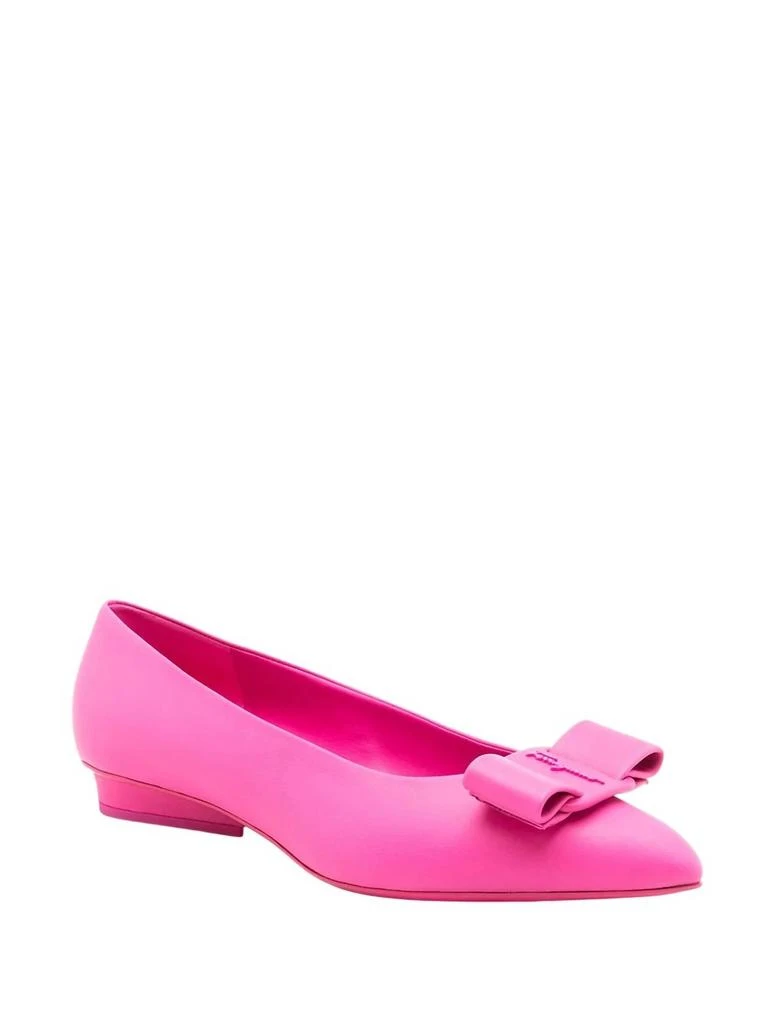 Salvatore Ferragamo Women
s Viva Bow-Detail Leather Ballerina Shoes In Pink 1