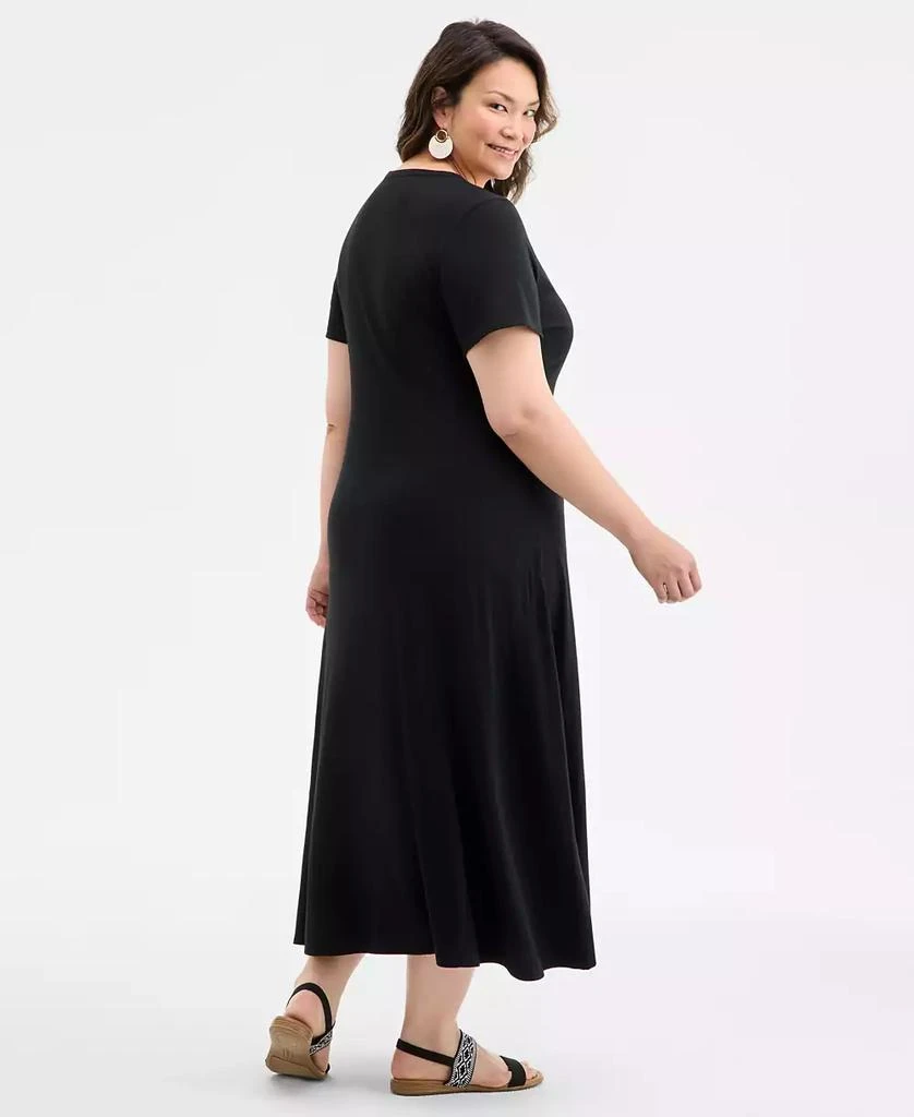 Style & Co Plus Size Solid Short-Sleeve Maxi Dress, Exclusively at Macy's 5