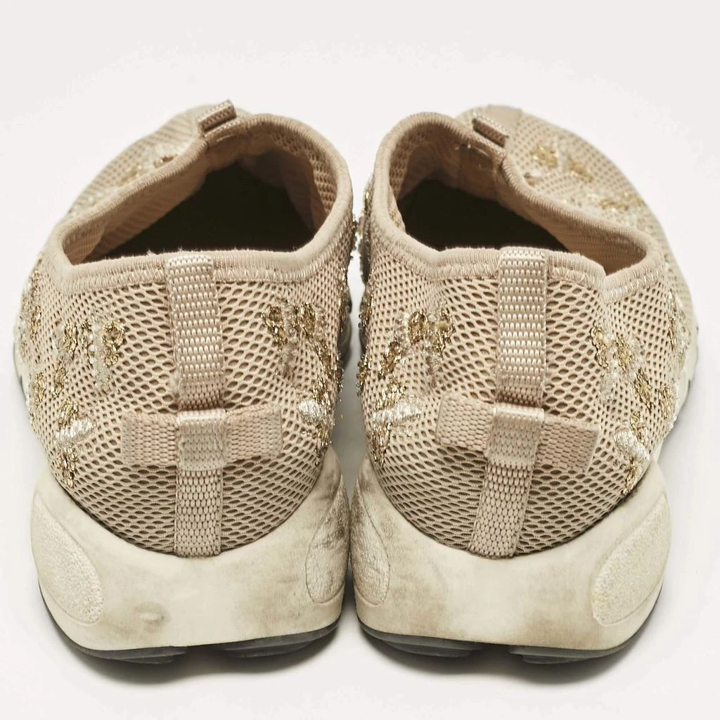 Dior Dior Beige Mesh Beads Embellished/ Embroidery Fusion Sneakers Size 36 5