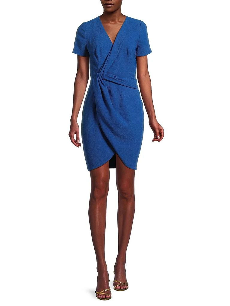 Black Halo Portia Pebble Crepe Draped Minidress 2
