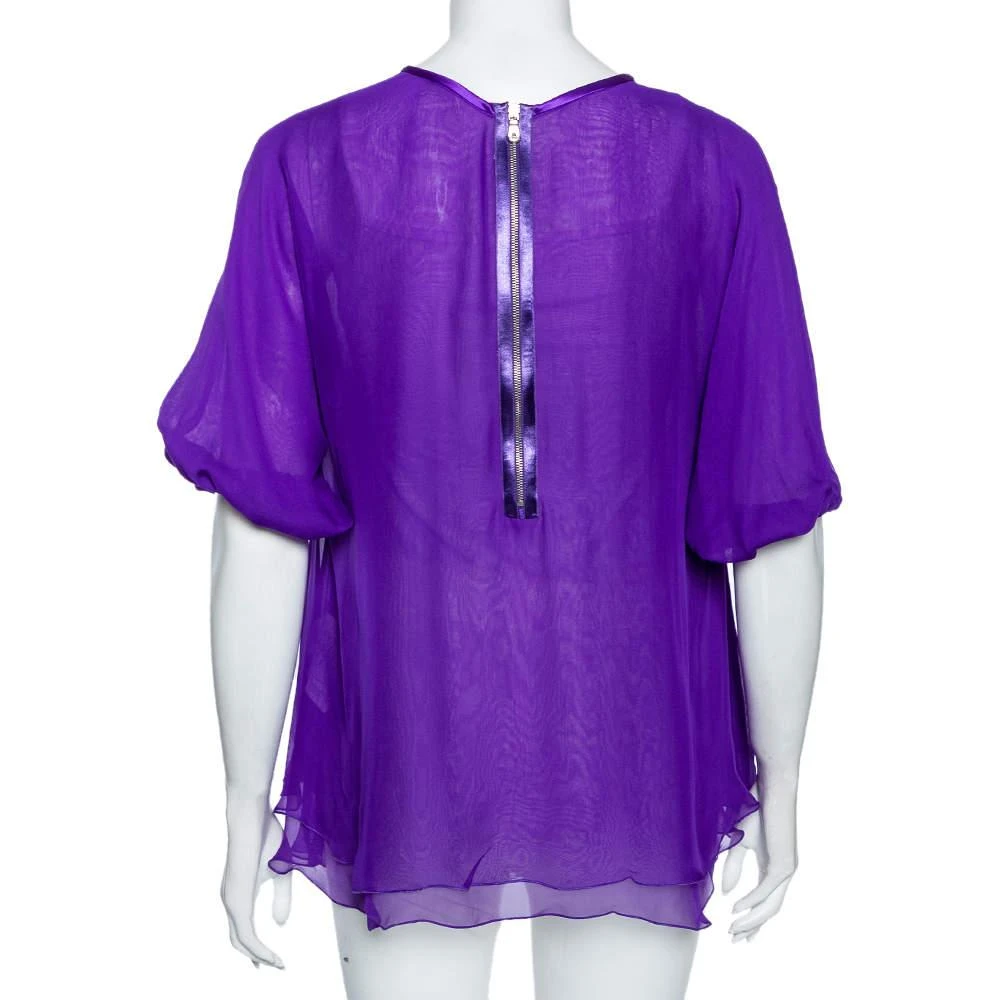 Dolce & Gabbana Dolce & Gabbana Purple Silk Chiffon Layered Top S 3
