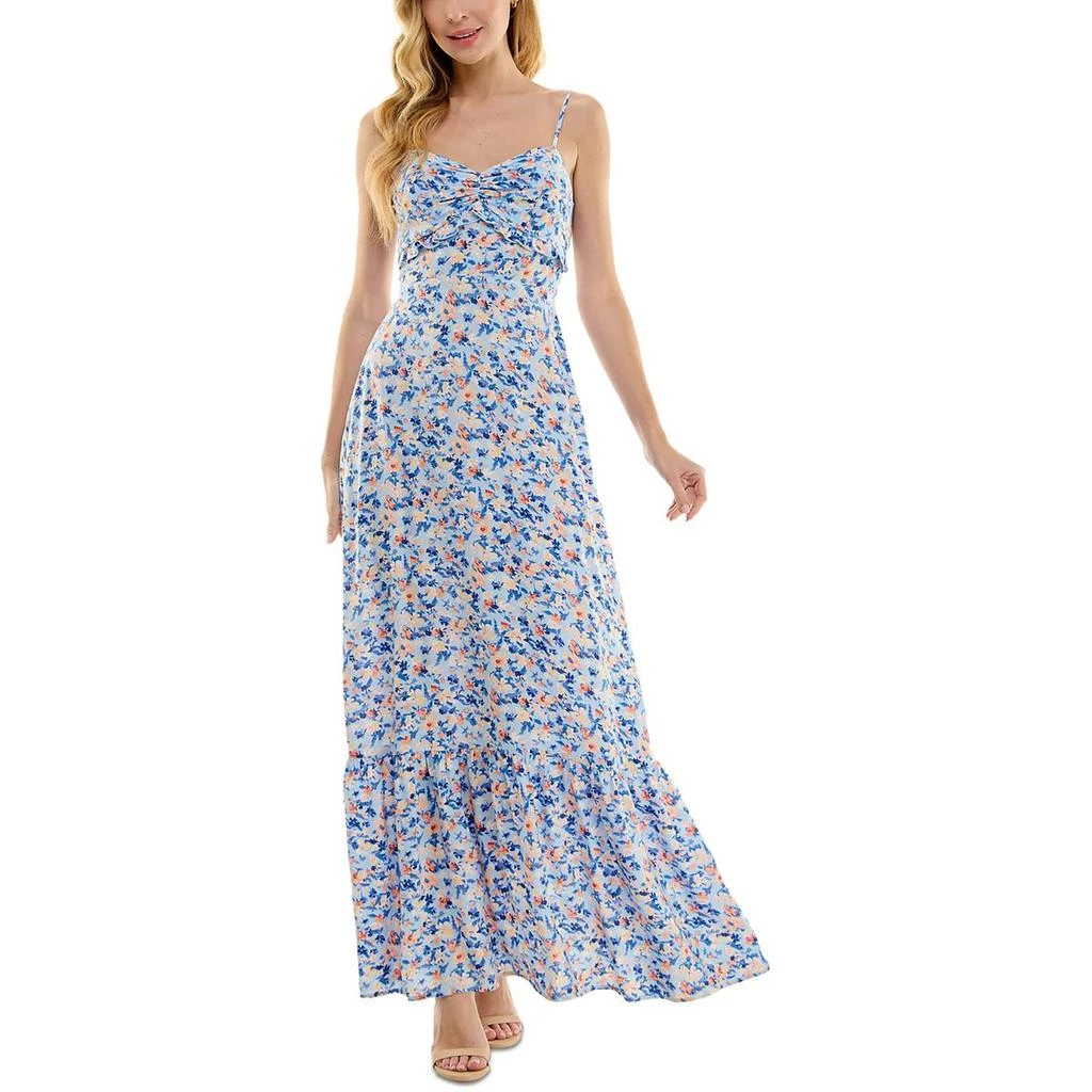 Kingston Grey Juniors Womens Long Floral Print Maxi Dress 3